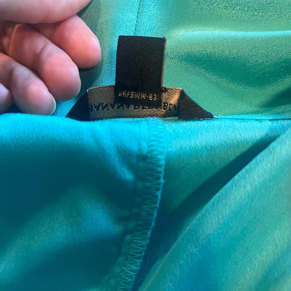 Banana Republic Teal Draped Short Sleeve Sleeveless Blouse Size XS - Picture 6 of 6